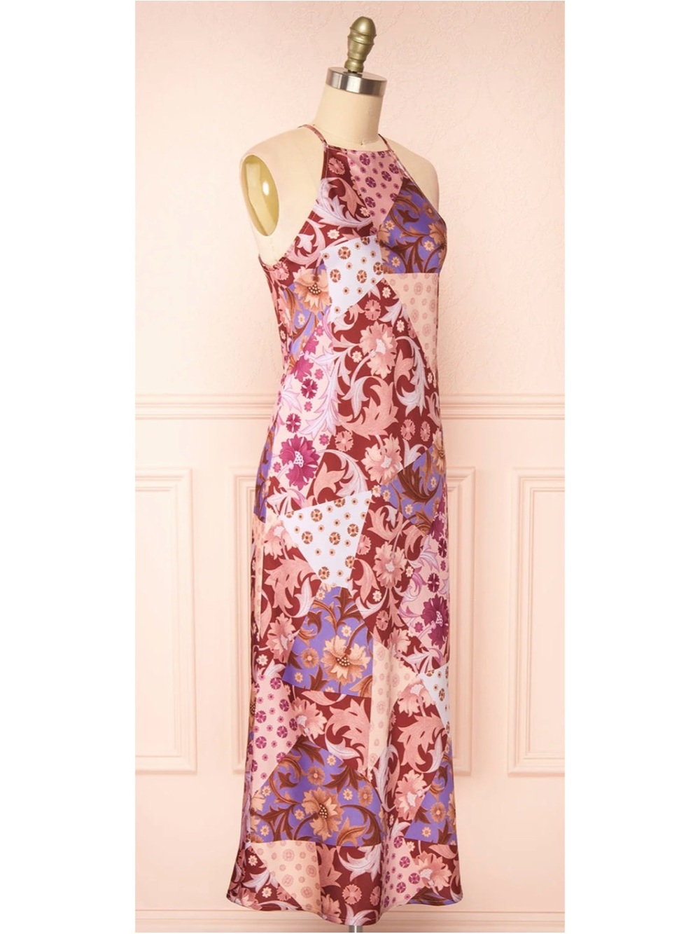 Dress Forum Pink, Mauve and Purple Patchwork Maxi Slip Dress